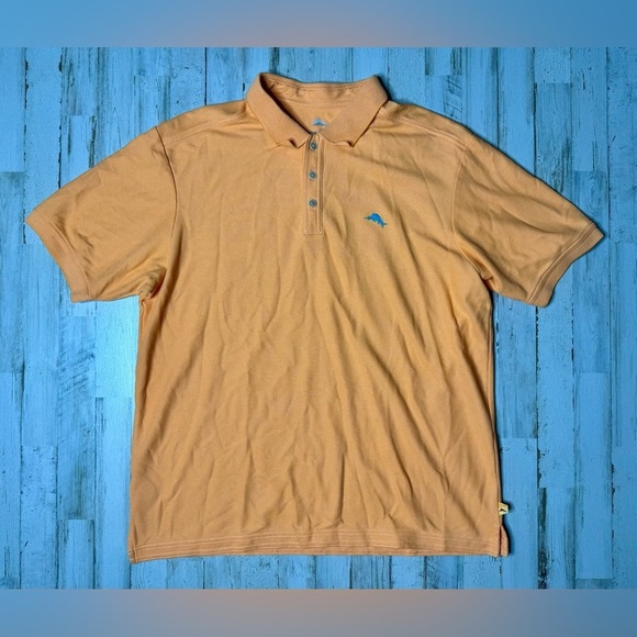 Tommy Bahama Men’s L Shirt Orange Supima Cotton Island Zone Short Sleeve Shirt - Picture 1 of 9